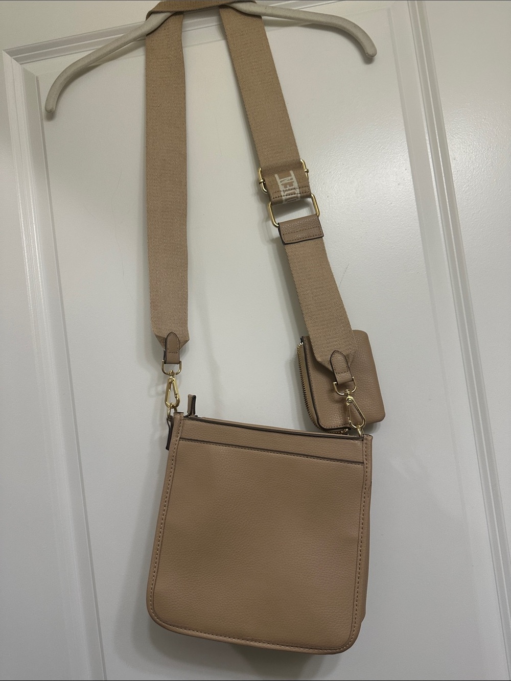 Steve Madden Taupe Crossbody Bag with Branded Canvas Strap - Picture 5 of 8